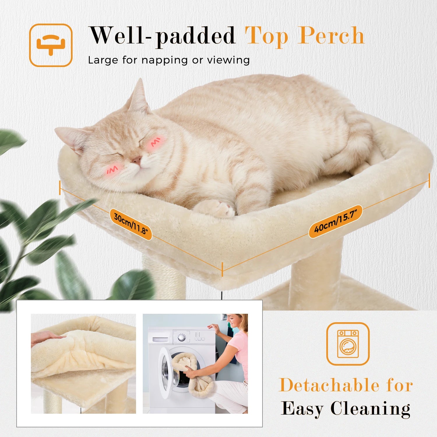 Large Cat Tree for Indoor Cats, Multi-Level Cat Tower with Sisal Scratching Post, 2 Spacious Condo, Cat Scratching Pad, Cat Toys