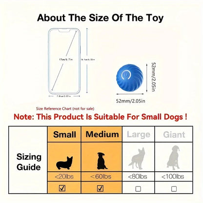 Automatic Rolling Jumping Ball Dog Toy - USB Rechargeable, Interactive Chew Ball for Dogs &amp; Cats