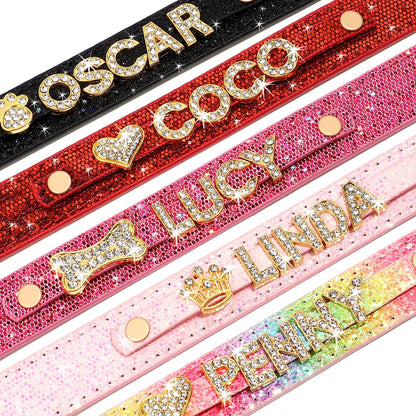 Personalized Bling Rhinestone Dog Collar – Custom Name Collar for Small Dogs &amp; Cats