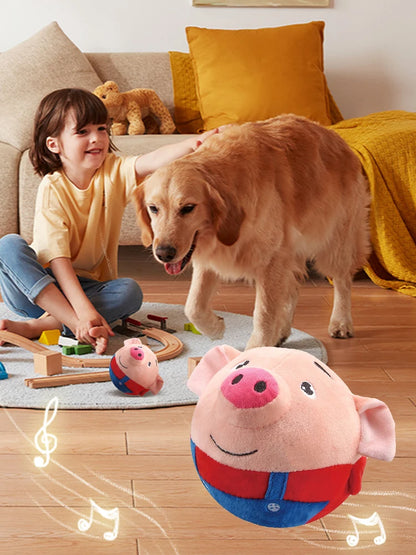 Self-Moving Bouncing Plush Interactive Chew Toy for Indoor Play