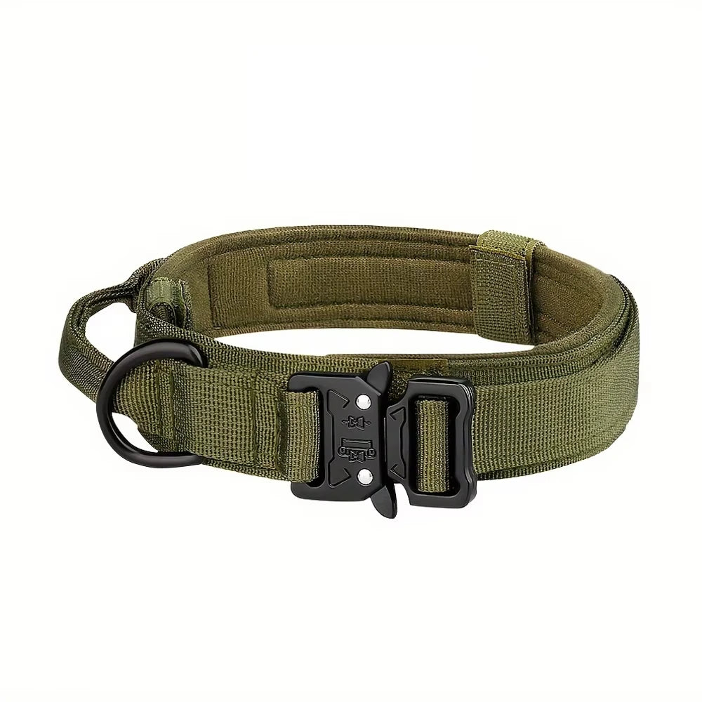 Tactical Dog Collar with Handle – Adjustable Military Nylon Collar for Medium &amp; Large Dogs