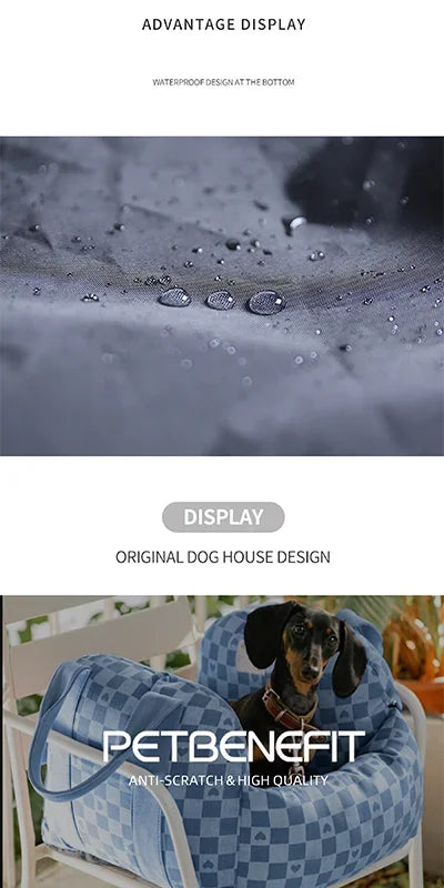 Pet Dog Portable Car Seat Central Control Nonslip Dog Carriers Safe Car Armrest Box Booster Kennel Bed for Small Dog Cat Travel