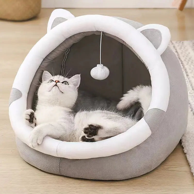 Cozy Cat Tent Bed – Soft Indoor House for Cats &amp; Small Dogs