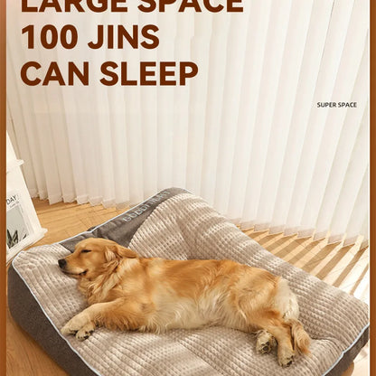 Large Comfy Dog &amp; Cat Bed – Warm Plush Sleeping Mat, Nest Kennel Mattress for Small, Medium &amp; Large Pets