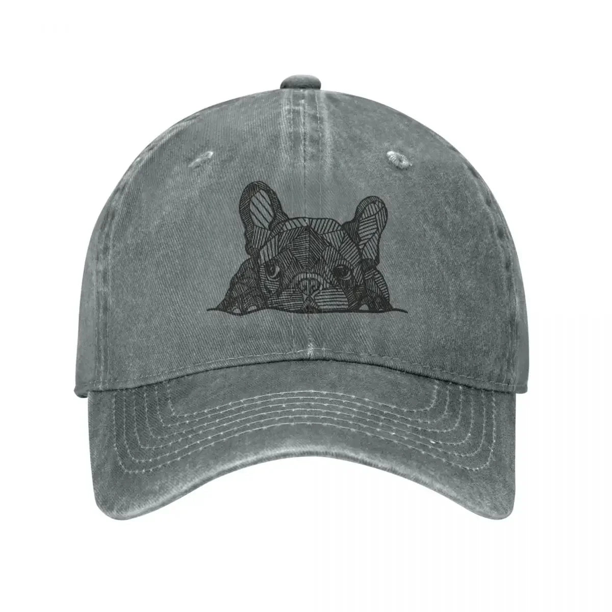 Vintage French Bulldog Hat – Distressed Denim Dog Lover Baseball Cap