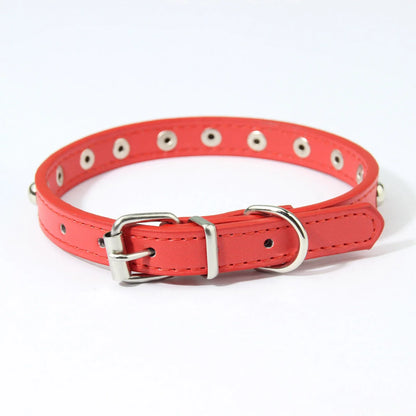 Rivet Anti-Bite Leather Dog &amp; Cat Collar – Durable Studded Collar - Pet Neck Strap