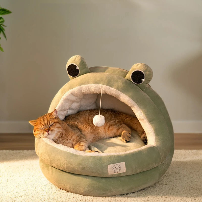 Autumn &amp; Winter Panda Yurt Pet House – Warm Semi-Enclosed Nest for Playful Cats &amp; Dogs