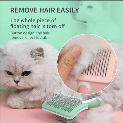 Self-Cleaning Pet Grooming Slicker Brush – Cat &amp; Dog Hair Removal, Bath Brush &amp; Deshedding Tool