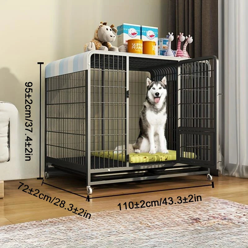 Heavy-Duty Metal Dog Kennel – Indestructible Escape-Proof Crate for Large Dogs