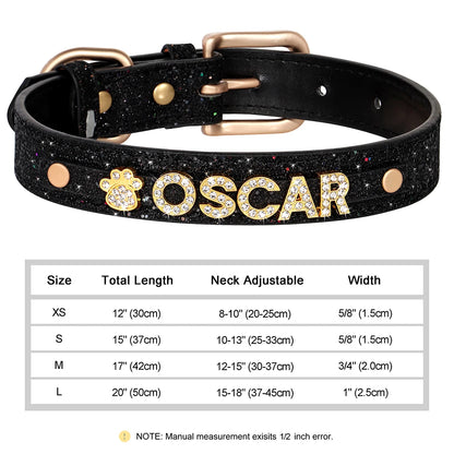 Personalized Bling Rhinestone Dog Collar – Custom Name Collar for Small Dogs &amp; Cats