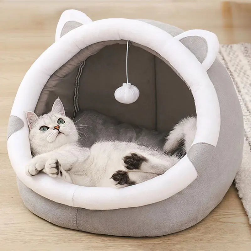 Cozy Cat Tent Bed – Soft Indoor House for Cats &amp; Small Dogs