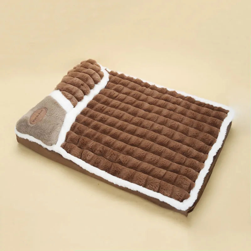Luxury Plush Pet Sofa Bed - Soft &amp; Warm Hypoallergenic Deep Sleep Cushion for Ultimate Comfort