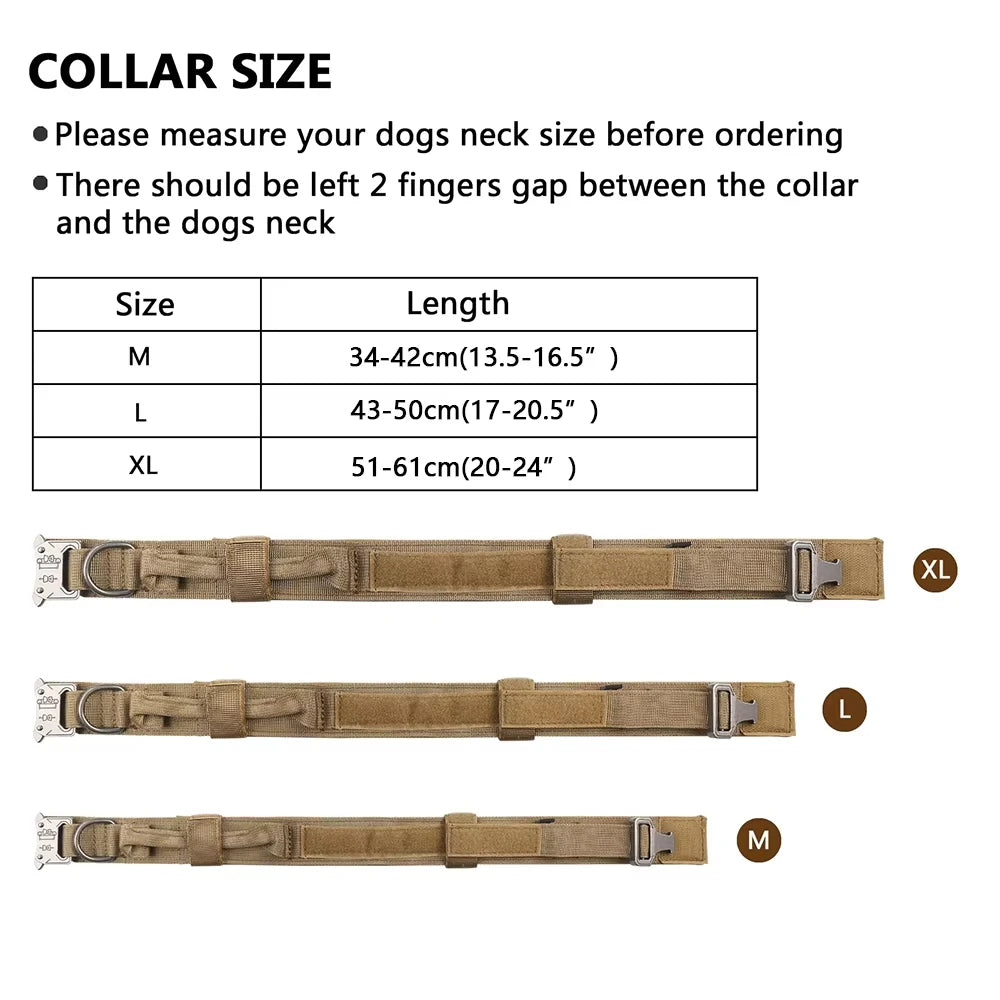 Tactical Dog Collar with Handle – Adjustable Military Nylon Collar for Medium &amp; Large Dogs
