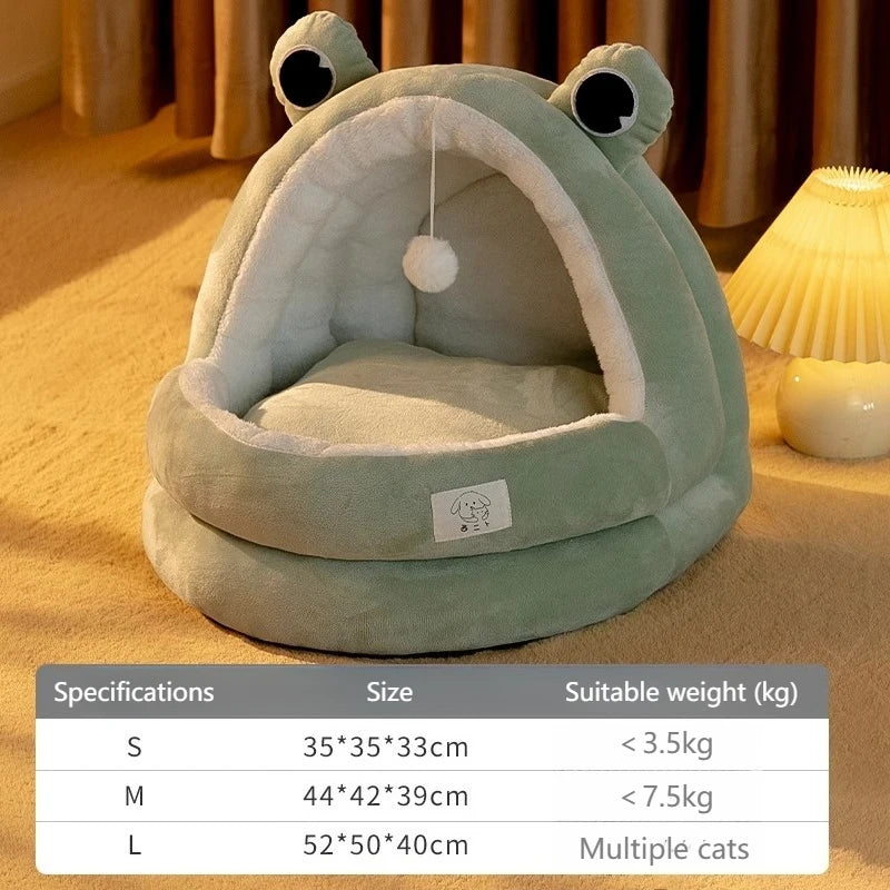 Autumn &amp; Winter Panda Yurt Pet House – Warm Semi-Enclosed Nest for Playful Cats &amp; Dogs