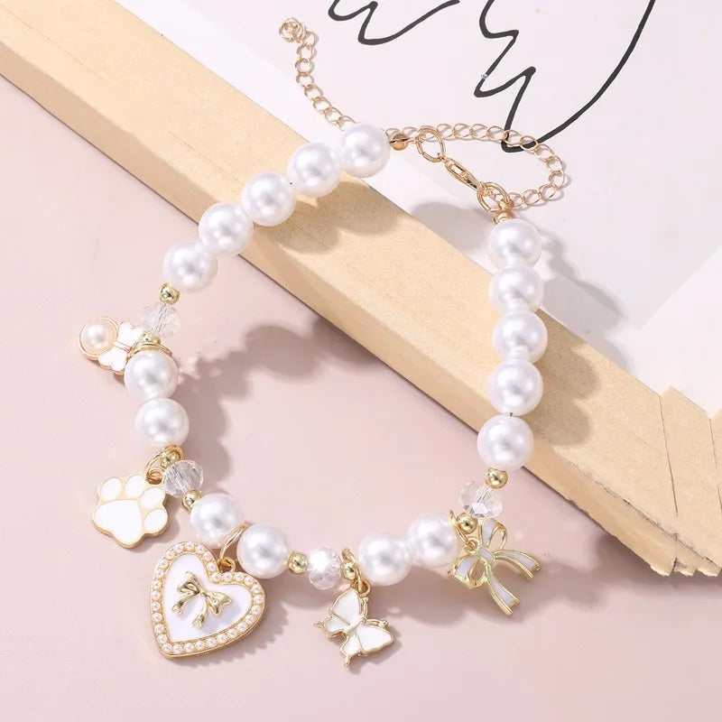 Pet Jewelry Necklace – Adjustable Cartoon Pendant Collar for Cats &amp; Dogs