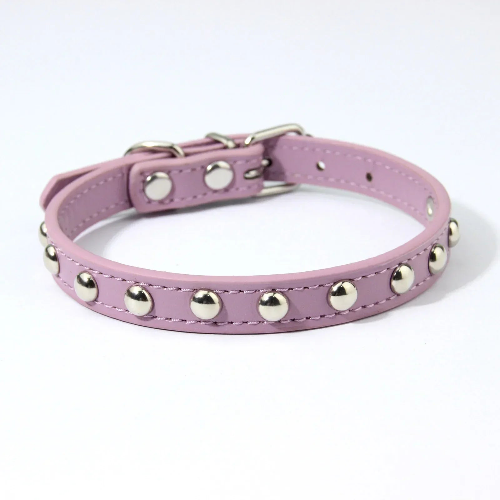 Rivet Anti-Bite Leather Dog &amp; Cat Collar – Durable Studded Collar - Pet Neck Strap