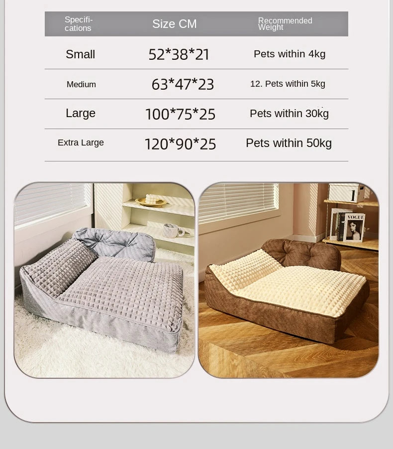 Comfortable Waterproof L-Shape Foam Dog Bed for Large Dogs | Machine Washable &amp; Spacious Mat
