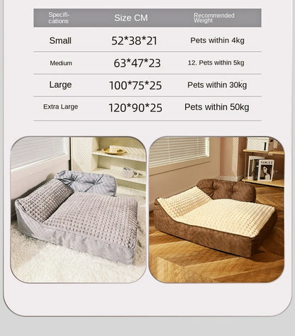 Comfortable Waterproof L-Shape Foam Dog Bed for Large Dogs | Machine Washable &amp; Spacious Mat