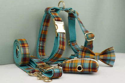 High Quality Custom Cotton Dog Collar, Leash &amp; Harness Set – Personalized Pet Accessories with Bow