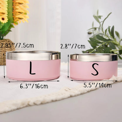 Personalized Dog Food &amp; Water Bowls - Custom Stainless Steel Pet Accessory for Dogs and Cats
