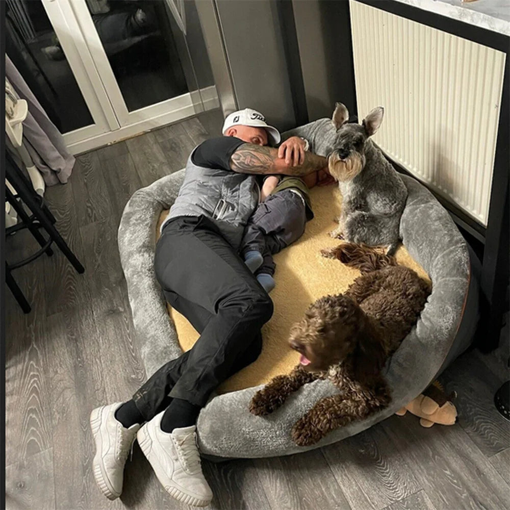 Jumbo Orthopedic Dog Bed – Large Memory Foam Pet Sofa Couch with Bolster, Waterproof &amp; Washable Removable Cover
