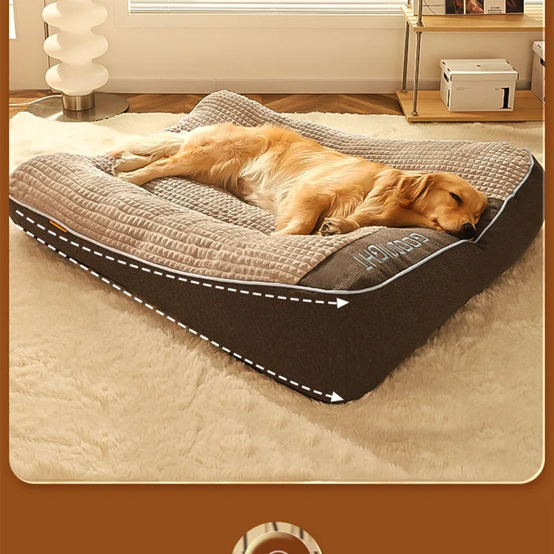 Large Comfy Dog &amp; Cat Bed – Warm Plush Sleeping Mat, Nest Kennel Mattress for Small, Medium &amp; Large Pets