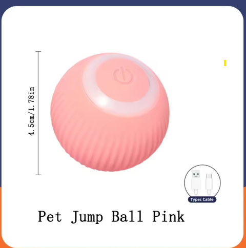 Automatic Rolling Jumping Ball Dog Toy - USB Rechargeable, Interactive Chew Ball for Dogs &amp; Cats