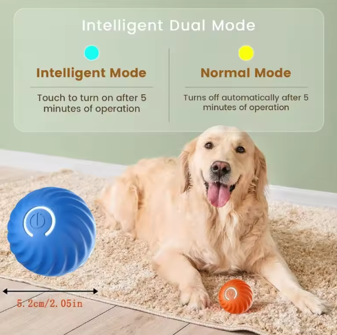 Automatic Rolling Jumping Ball Dog Toy - USB Rechargeable, Interactive Chew Ball for Dogs &amp; Cats
