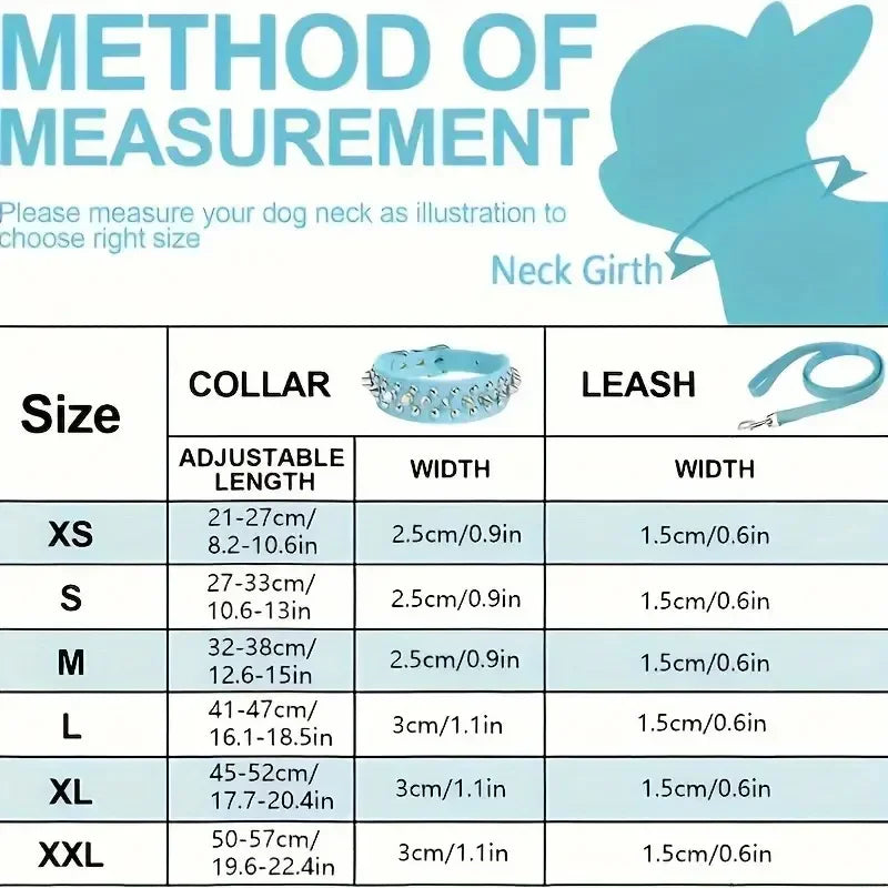 Adjustable Spike Dog &amp; Cat Collar – PU Leather Punk Rivet Pet Neck Strap for Small Dogs &amp; Cats, Studded Fashion Collar