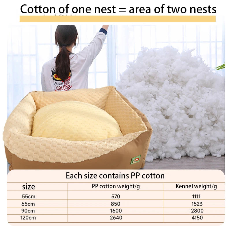 Large Winter Warm Dog Bed – Deep Sleep Pet Mattress for Dogs &amp; Cats, Cozy Kennel Cushion for Medium &amp; Large Pets