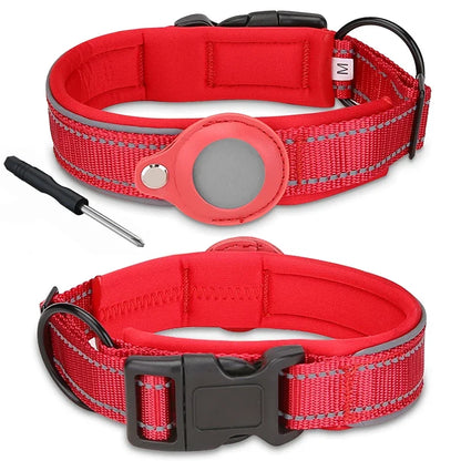 Colorful Durable Dog Collar with Airtag Holder - Strong Material, Safety Collar for Dogs (Airtag Sold Separately)