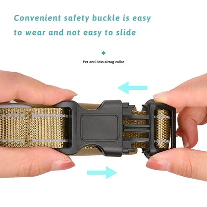 Colorful Durable Dog Collar with Airtag Holder - Strong Material, Safety Collar for Dogs (Airtag Sold Separately)
