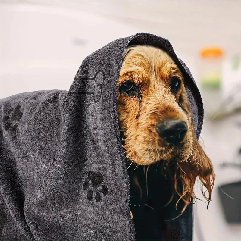 Quick-Drying Microfiber Dog Towel – Absorbent Pet Bath Towel for Dogs, Cats &amp; Puppies