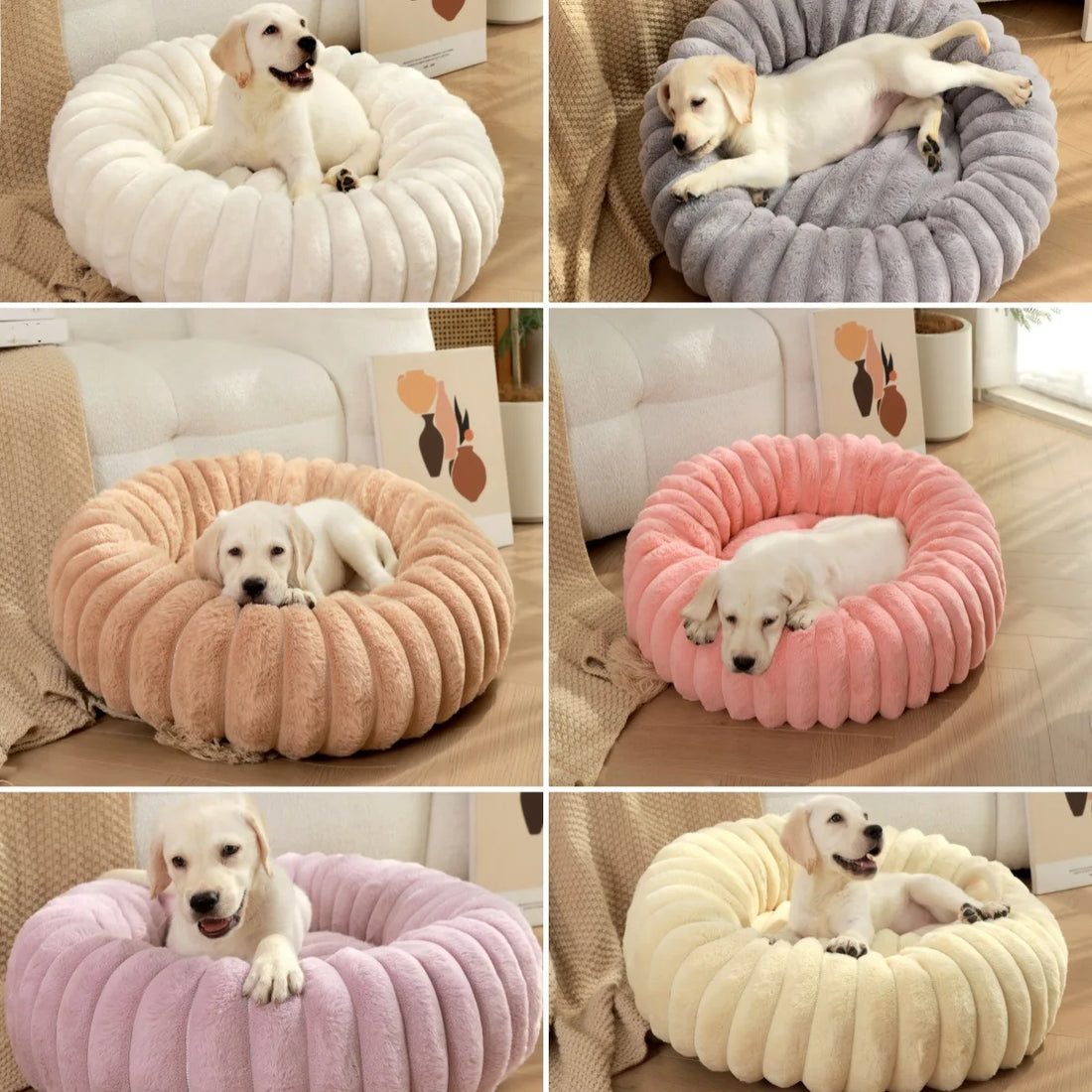 Round Pet Bed for Large Dogs &amp; Cats – Winter Warm Sofa Bed, Washable, Cozy All-Season Dog Bed