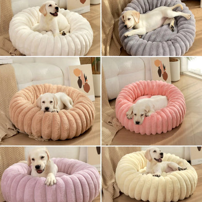 Round Pet Bed for Large Dogs &amp; Cats – Winter Warm Sofa Bed, Washable, Cozy All-Season Dog Bed