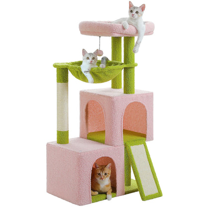 Large Cat Tree for Indoor Cats, Multi-Level Cat Tower with Sisal Scratching Post, 2 Spacious Condo, Cat Scratching Pad, Cat Toys