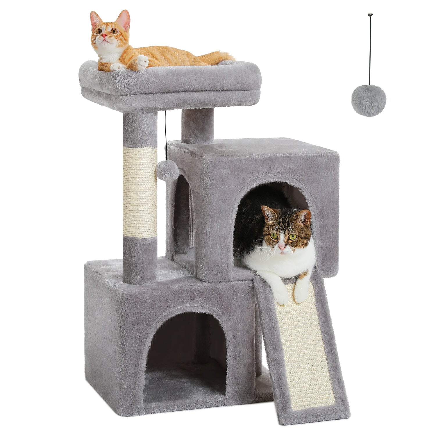 Large Cat Tree for Indoor Cats, Multi-Level Cat Tower with Sisal Scratching Post, 2 Spacious Condo, Cat Scratching Pad, Cat Toys