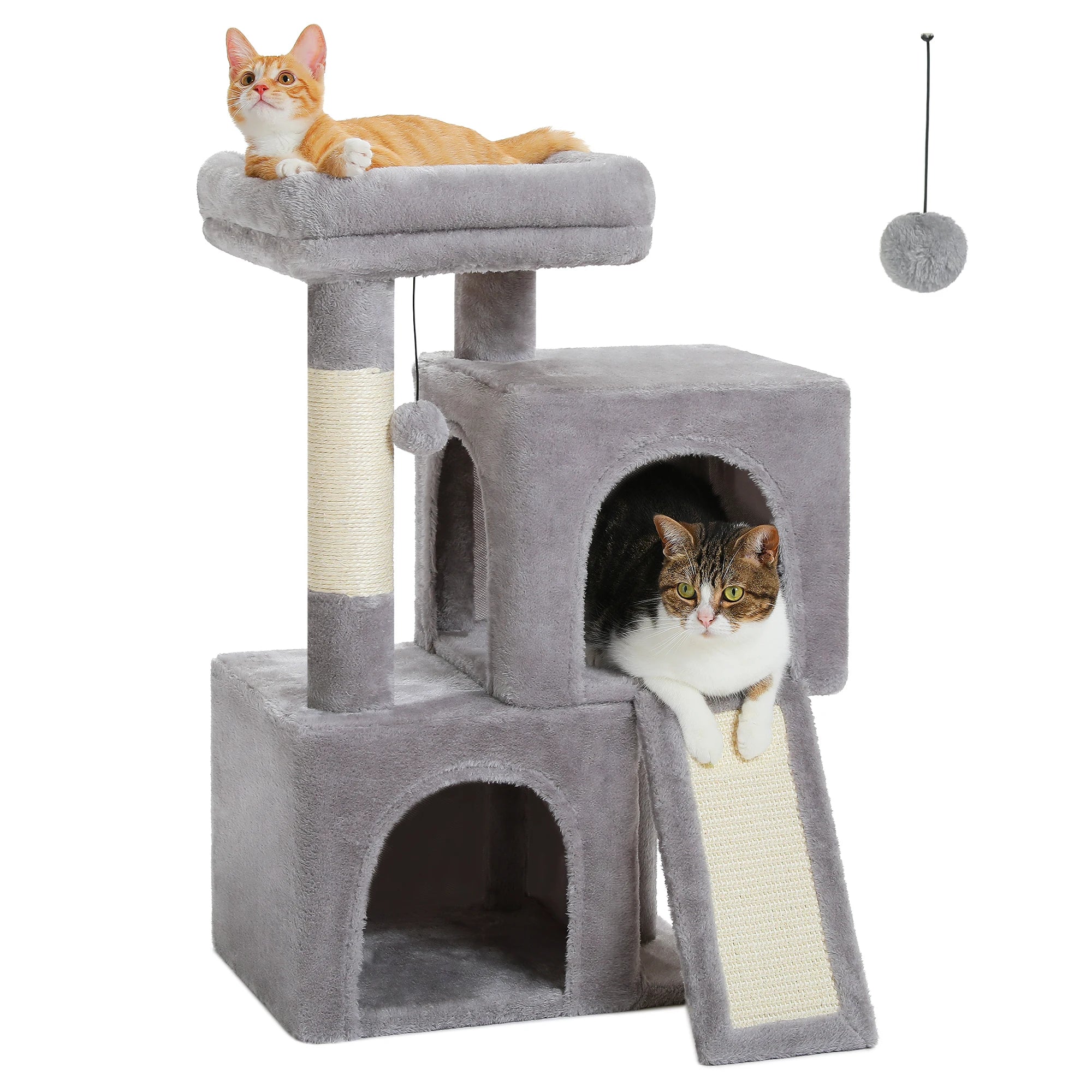 Large Cat Tree for Indoor Cats, Multi-Level Cat Tower with Sisal Scratching Post, 2 Spacious Condo, Cat Scratching Pad, Cat Toys