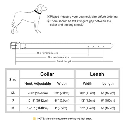 Luxury Rhinestone Leather Dog Leash and Collar Set - For Small to Medium Breeds
