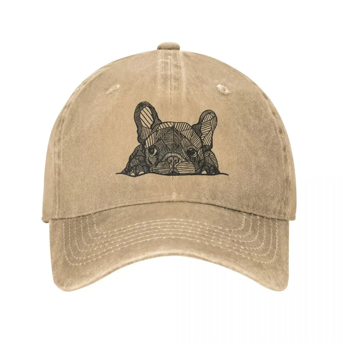 Vintage French Bulldog Baseball Cap – Distressed Denim Dog Lover Hat for Men &amp; Women, Outdoor Adjustable Sun Cap