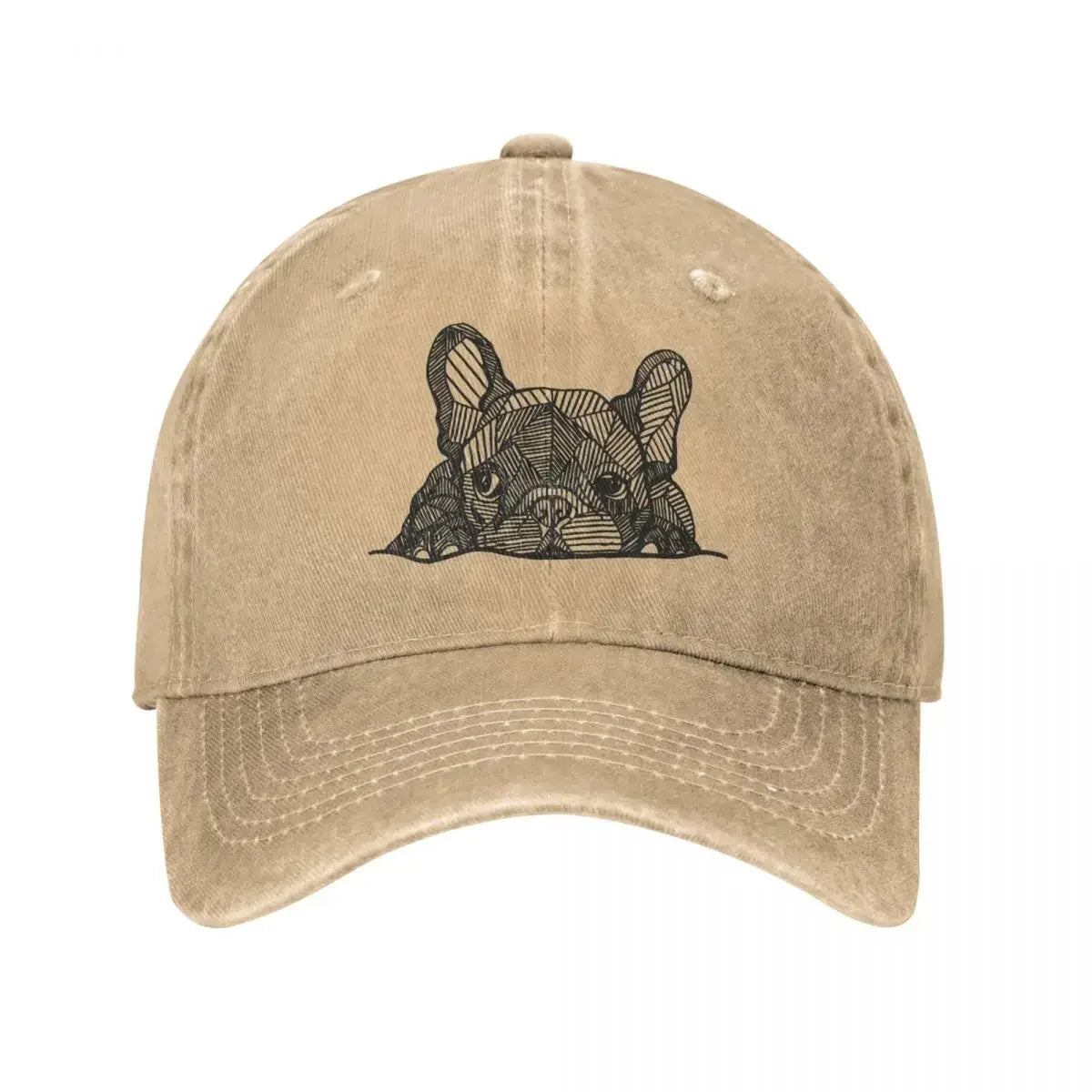 Vintage French Bulldog Hat – Distressed Denim Dog Lover Baseball Cap