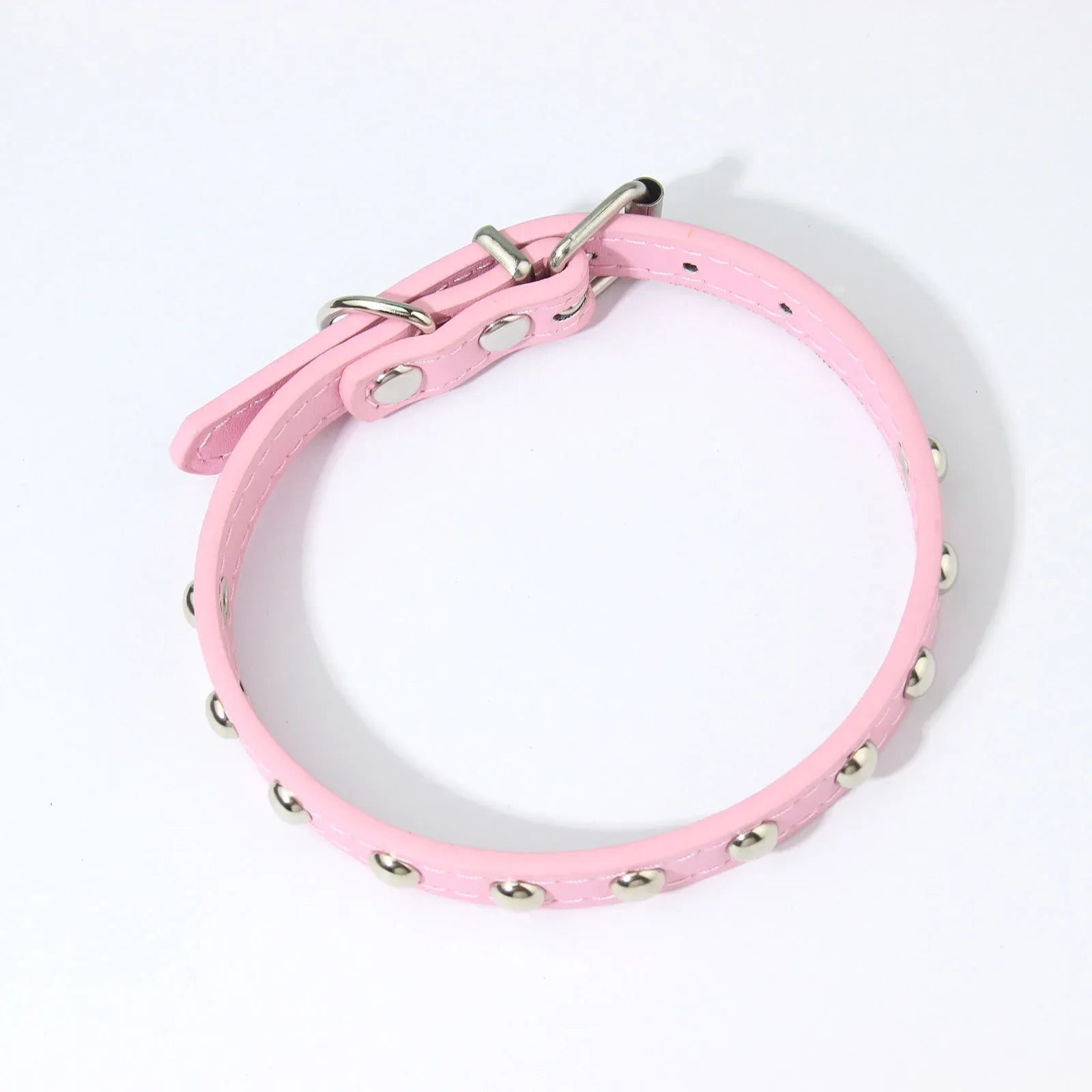 Rivet Anti-Bite Leather Dog &amp; Cat Collar – Durable Studded Collar - Pet Neck Strap