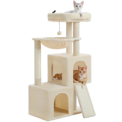 Large Cat Tree for Indoor Cats, Multi-Level Cat Tower with Sisal Scratching Post, 2 Spacious Condo, Cat Scratching Pad, Cat Toys