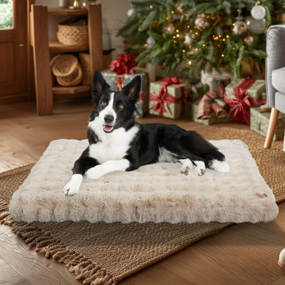 Ultra Plush Dog Bed - Washable Crate Mat for Large Dogs – Soft Pet Cushion Mattress, Anti-Slip Puppy Bed, Cozy Kennel Pad