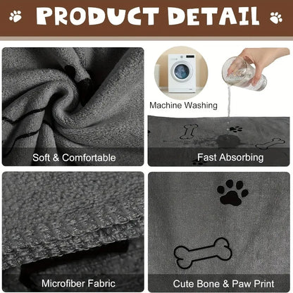 Quick-Drying Microfiber Dog Towel – Absorbent Pet Bath Towel for Dogs, Cats &amp; Puppies