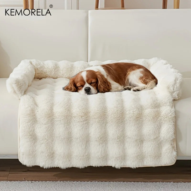 Luxury Plush Pet Mattress Bed for Medium Dogs – Thick Warm Imitation Rabbit Fur Dog Bed with Pillow, Anti-Slip &amp; Scratch-Resistant | Magnolia Pet