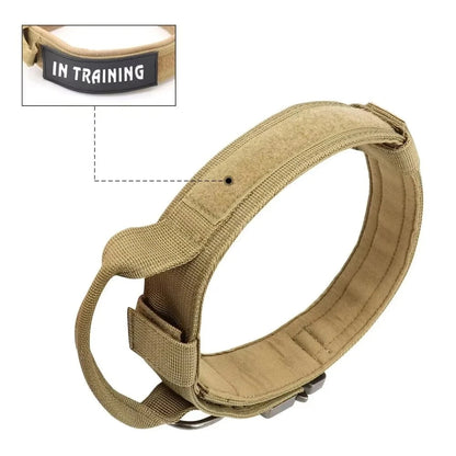 Tactical Police Dog Collar - Adjustable Durable Nylon Military Collar for German Shepherds, Medium &amp; Large Dogs, Walking &amp; Training Pet Accessories