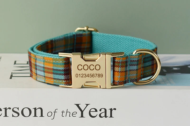 High Quality Custom Cotton Dog Collar, Leash &amp; Harness Set – Personalized Pet Accessories with Bow