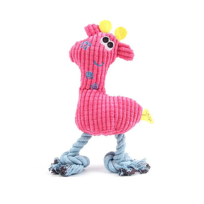 Fleece Rope Interative Toy Dog Chew Squeak Toys Giraffe Animals Plush Puppy Deer for Pet Dogs Cat Chew Squeaking Toy My Magnolia Shop