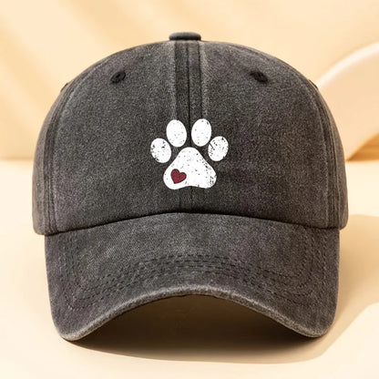 Dog Claw Print Baseball Hat – Adjustable Sunshade Cap for Dog Lovers, Outdoor Travel Hat Unisex